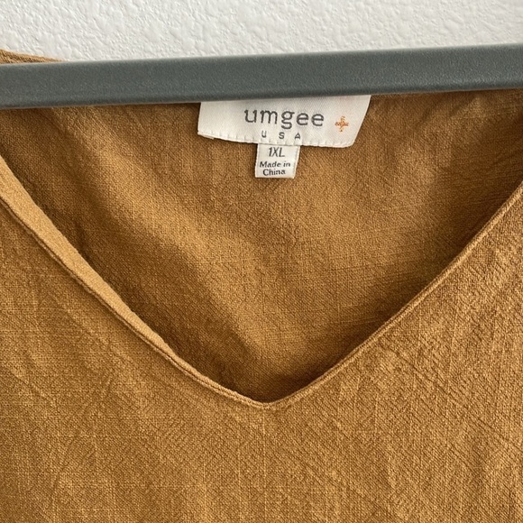 Umgee Plus Yellow Boho Fringe Cotton Tunic Dress Size 1XL - Picture 2 of 4